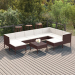 6-Delige Loungeset Met Kussens Poly Rattan Bruin