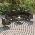 6-Delige Loungeset Met Kussens Poly Rattan Grijs