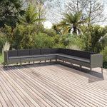 5-Delige Loungeset Met Kussens Poly Rattan Grijs