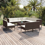 5-Delige Loungeset Met Kussens Poly Rattan Bruin