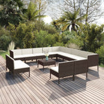 5-Delige Loungeset Met Kussens Poly Rattan Bruin