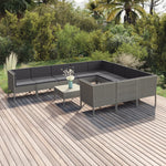 5-Delige Loungeset Met Kussens Poly Rattan Grijs