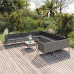 5-Delige Loungeset Met Kussens Poly Rattan Grijs