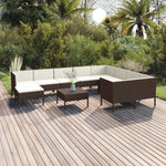 5-Delige Loungeset Met Kussens Poly Rattan Bruin