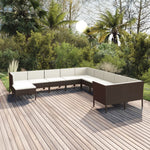 5-Delige Loungeset Met Kussens Poly Rattan Bruin