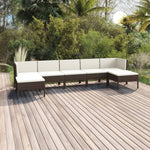 5-Delige Loungeset Met Kussens Poly Rattan Bruin