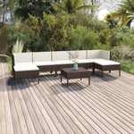 5-Delige Loungeset Met Kussens Poly Rattan Bruin