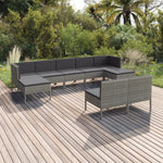 6-Delige Loungeset Met Kussens Poly Rattan Grijs