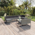 6-Delige Loungeset Met Kussens Poly Rattan Grijs
