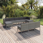 6-Delige Loungeset Met Kussens Poly Rattan Grijs