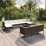 6-Delige Loungeset Met Kussens Poly Rattan Bruin