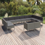 6-Delige Loungeset Met Kussens Poly Rattan Grijs
