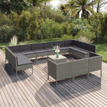 6-Delige Loungeset Met Kussens Poly Rattan Grijs