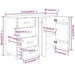 Dressoir Hamar 113X40X80 Cm Massief Grenenhout