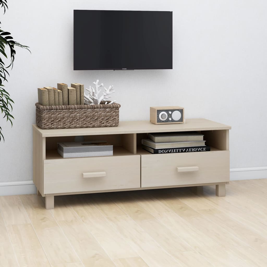 Tv-Meubel Hamar 06X40X40 Cm Massief Grenenhout