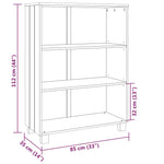 Boekenkast Hamar 85X35X112 Cm Massief Grenenhout