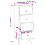 Ladekast 40X30X100 Cm Massief Teakhout