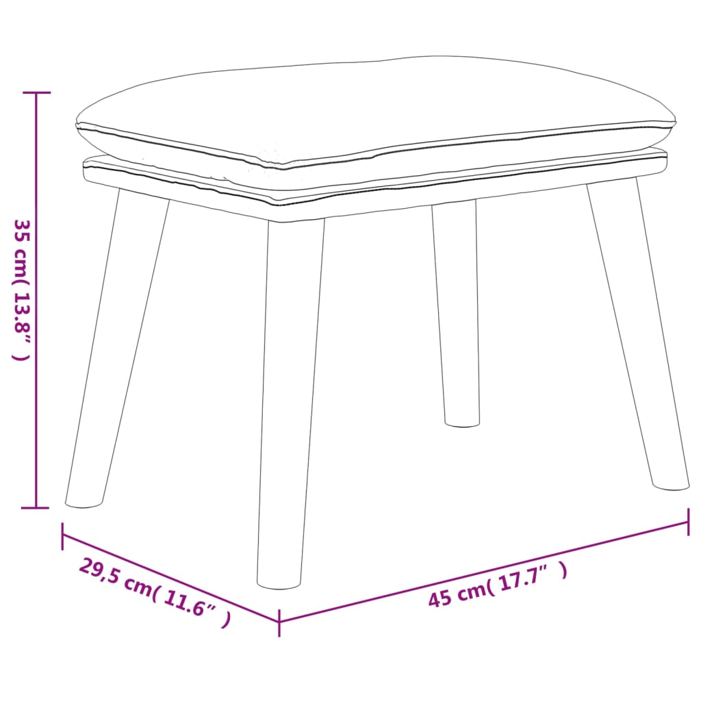 Voetenbank 45X29,5X35 Cm Stof En Kunstleer