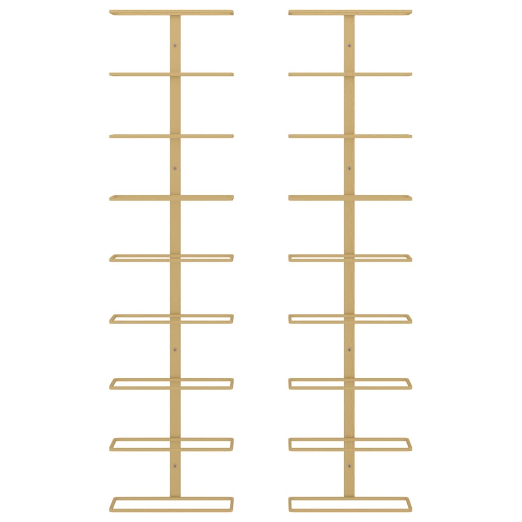 Wijnrekken 2 St Voor 9 Flessen Wandmontage Ijzer Kleurig Goud