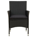 -Delige Tuinset Met Kussens Poly Rattan Zwart