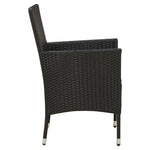 -Delige Tuinset Met Kussens Poly Rattan Zwart