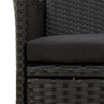 -Delige Tuinset Met Kussens Poly Rattan Zwart