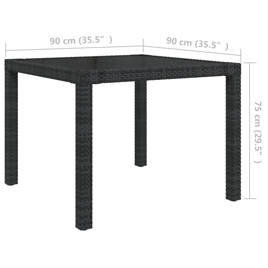 -Delige Tuinset Met Kussens Poly Rattan Zwart