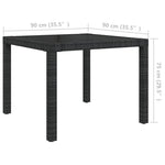 -Delige Tuinset Met Kussens Poly Rattan Zwart