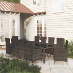 -Delige Tuinset Met Kussens Poly Rattan Zwart