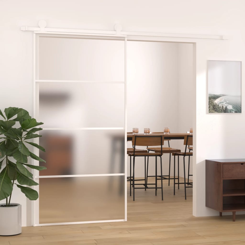 Schuifdeur Esg-Glas En Aluminium Wit