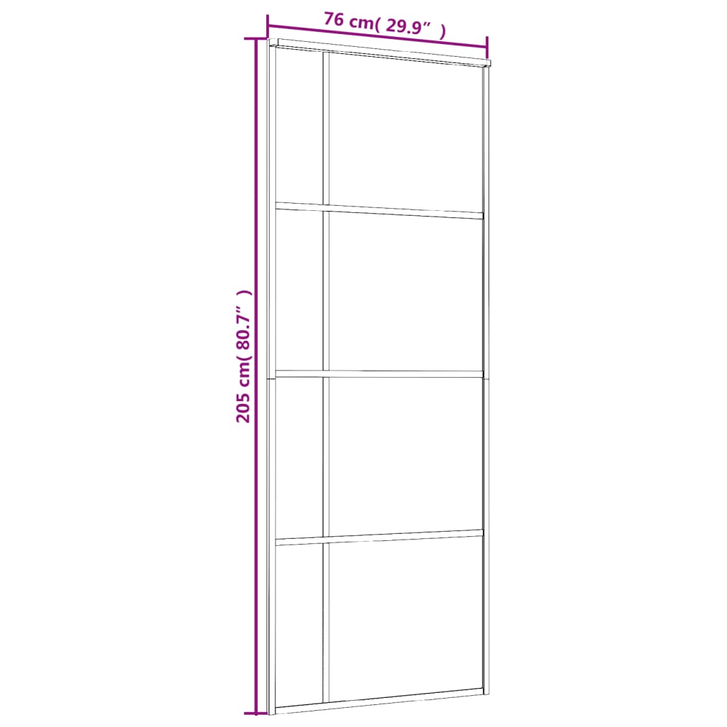 Schuifdeur Esg-Glas En Aluminium Wit