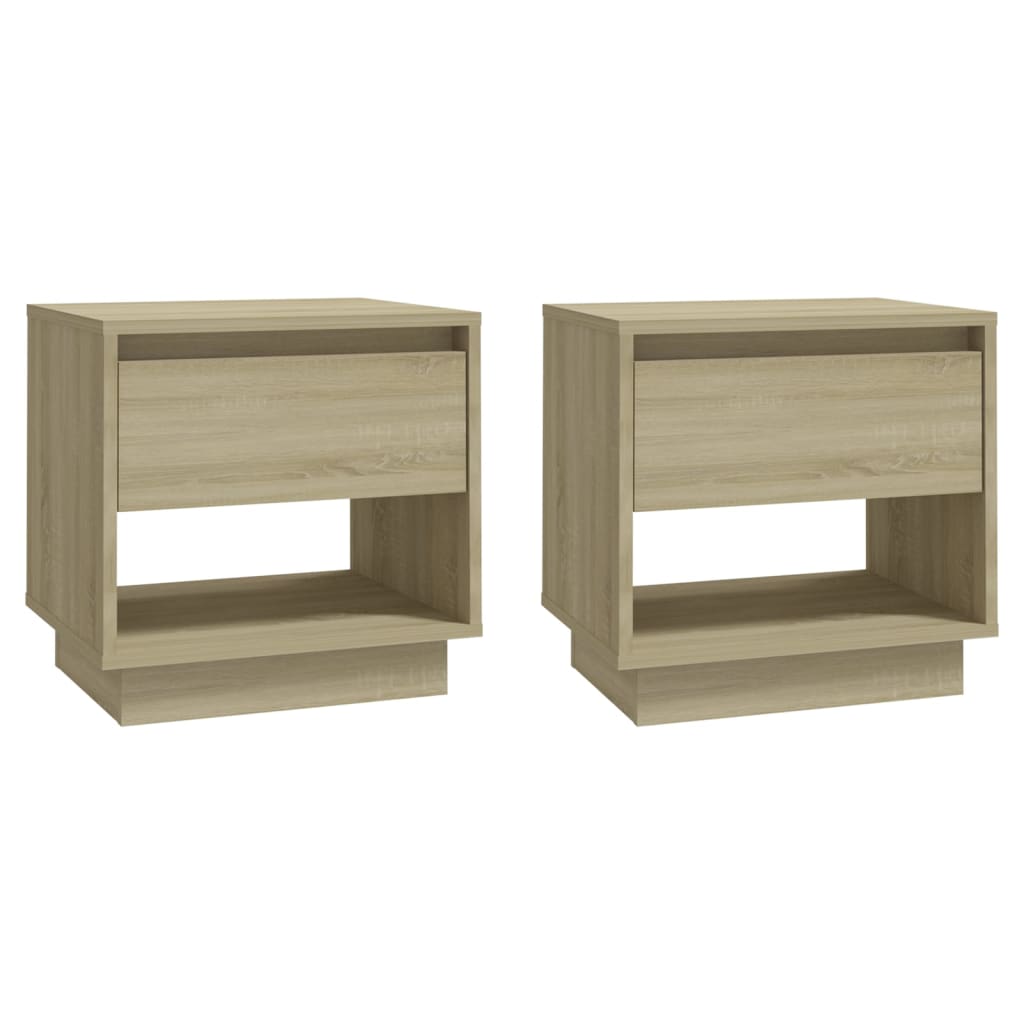 Nachtkastjes 45X34X44 Cm Bewerkt Hout Kleurig