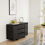 Dressoir Met 3 Lades 120X41X75 Cm Bewerkt Hout