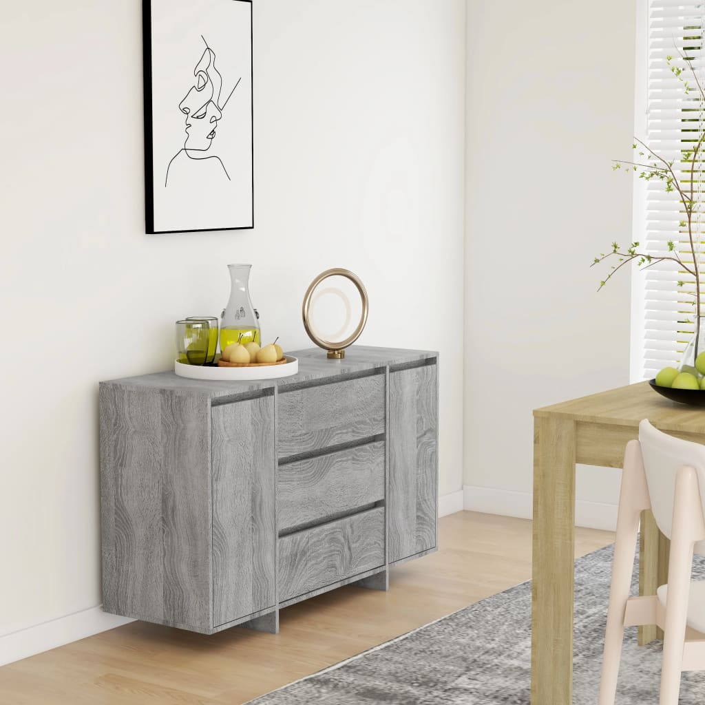 Dressoir Met 3 Lades 120X41X75 Cm Bewerkt Hout