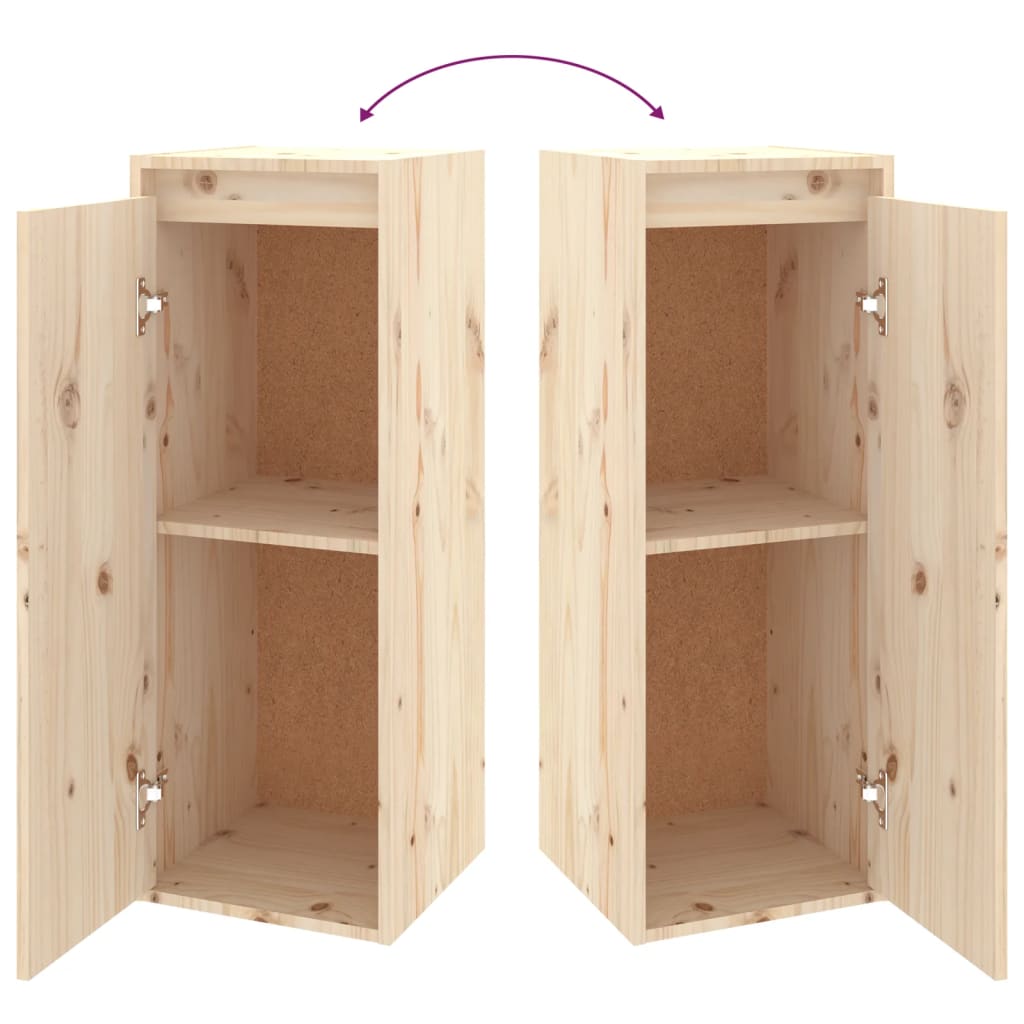 Wandkast 30X30X80 Cm Massief Grenenhout