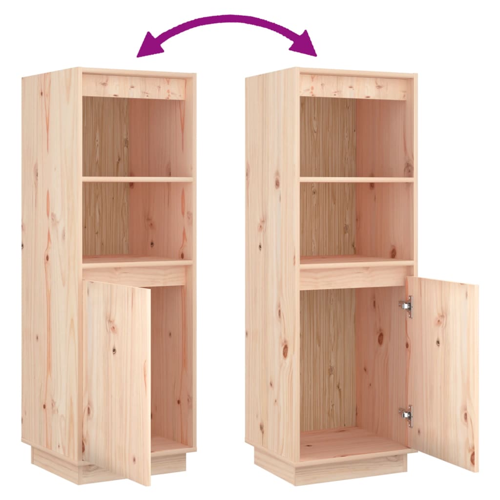Hoge Kast 37X34X110 Cm Massief Grenenhout