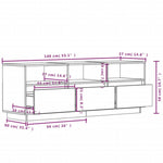 Tv-Meubel 140X37X50 Cm Massief Grenenhout