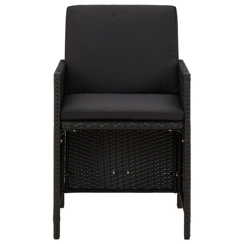 5-Delige Tuinset Met Kussens Poly Rattan Bruin En Zwart