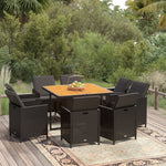 5-Delige Tuinset Met Kussens Poly Rattan Bruin En Zwart