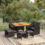 5-Delige Tuinset Met Kussens Poly Rattan Bruin En Zwart
