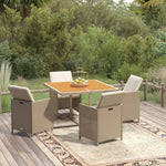 9-Delige Tuinset Met Kussens Poly Rattan Beige En Bruin