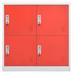 Lockerkasten 90X45X92,5 Cm Staal Lichtgrijs En Rood
