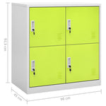 Lockerkasten 90X45X92,5 Cm Staal Lichtgrijs En Groen