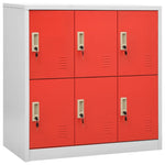 Lockerkasten 90X45X92,5 Cm Staal Lichtgrijs En Rood