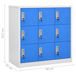 Lockerkasten 90X45X92,5 Cm Staal Lichtgrijs En Blauw