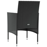 -Delige Loungeset Met Kussens Poly Rattan