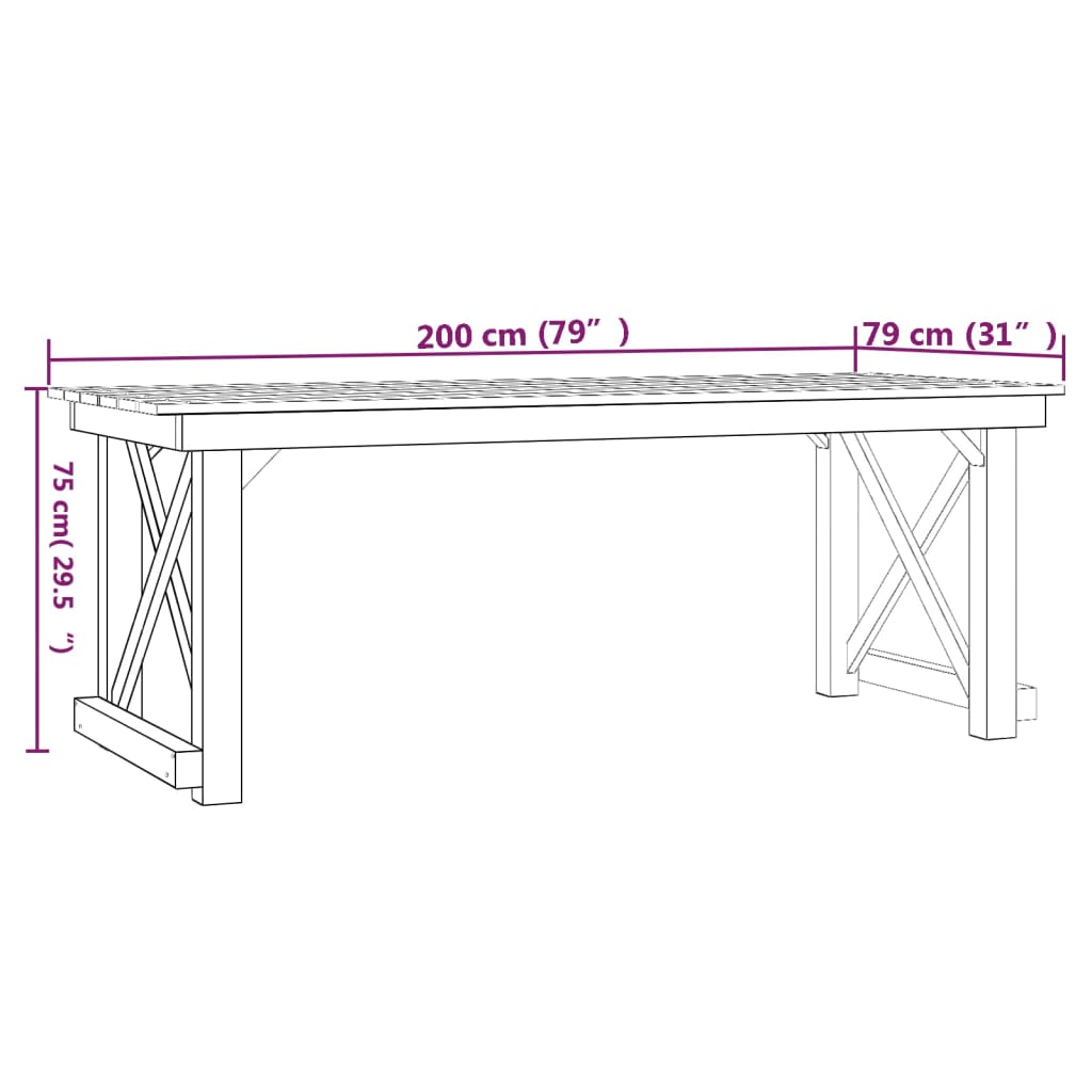 3-Delige Tuinset Geïmpregneerd Grenenhout