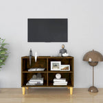Tv-Meubel Met Massief Houten Poten 69,5X30X50 Cm