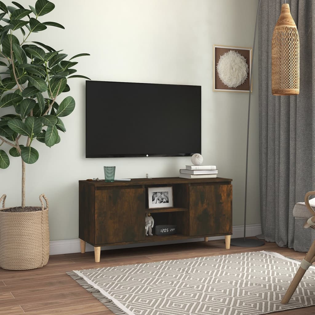 Tv-Meubel Met Massief Houten Poten 03,5X35X50 Cm
