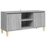 Tv-Meubel Met Houten Poten 103,5X35X50 Cm Eiken